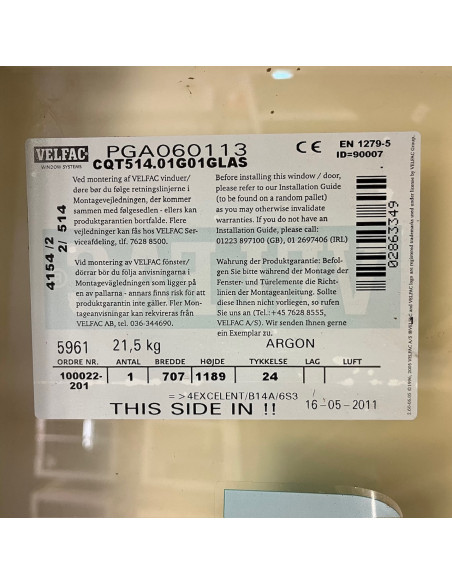 Fönster Velfac, 790x1290